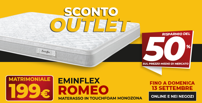 Settimana del Risparmio sul materasso Romeo offerta materasso Romeo di Eminflex